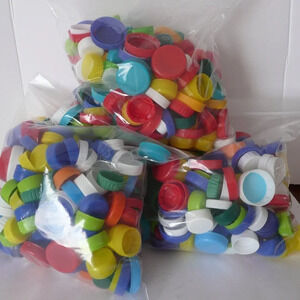 1060 Plastic Bottle Caps Lids Top Assorted Colors Sizes  Crafts Art Projects